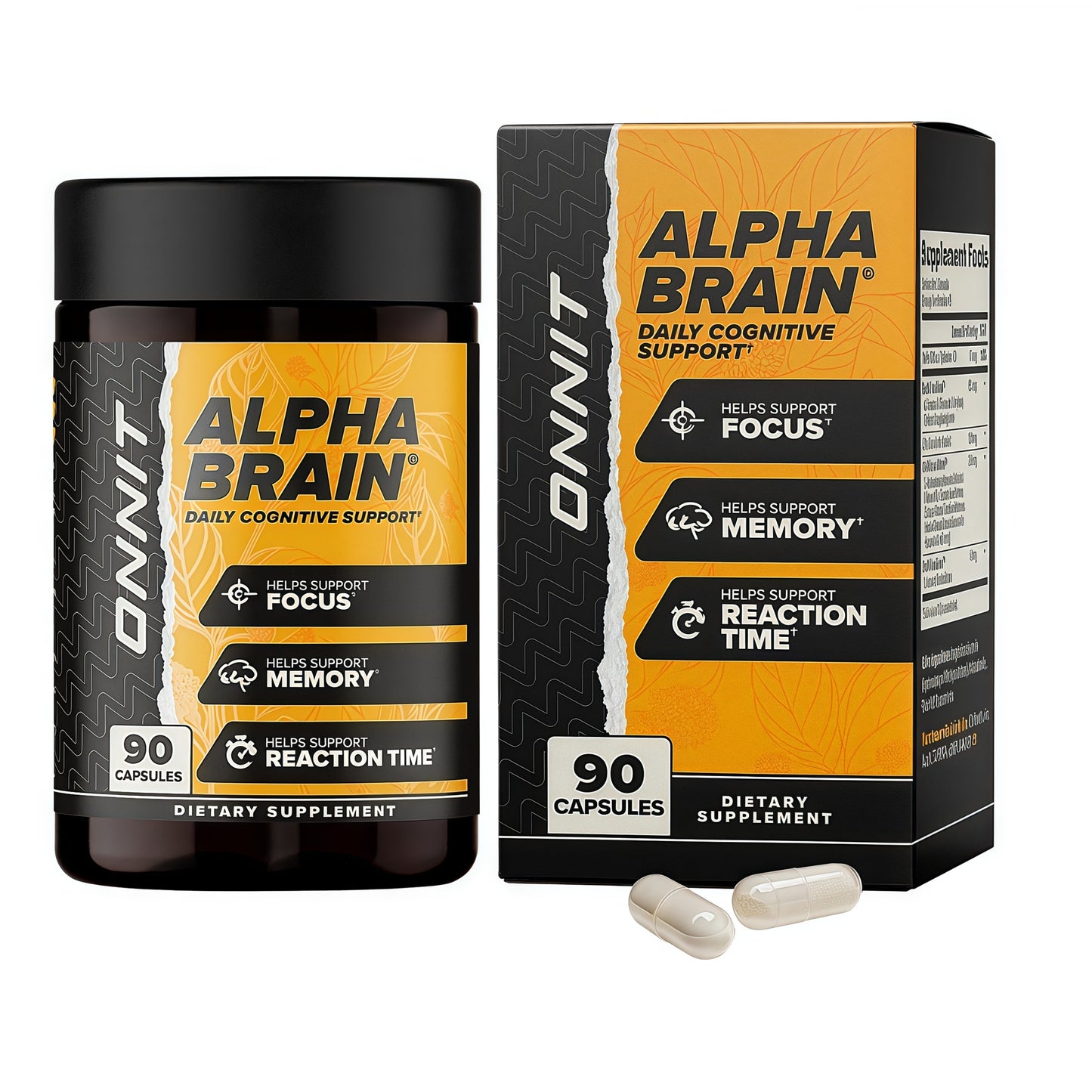 ONNIT Alpha Brain Nootropic Brain Supplement Capsules 90 Count